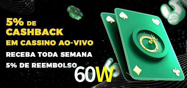 Promoções do cassino ao Vivo 60W